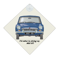 MGC GT (wire wheels) 1967-69 Car Window Hanging Sign